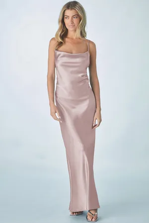 Next Bridesmaid Satin Cowl Neck V-Back Maxi Dress48 Tall