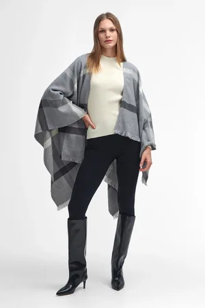 Barbour Blair ruit cape serape sjaalEén
