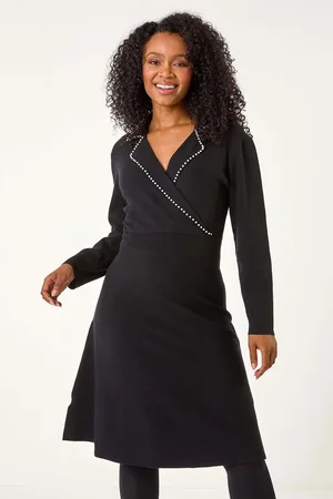 Roman Petite Pearl Embelished Knit Dress40
