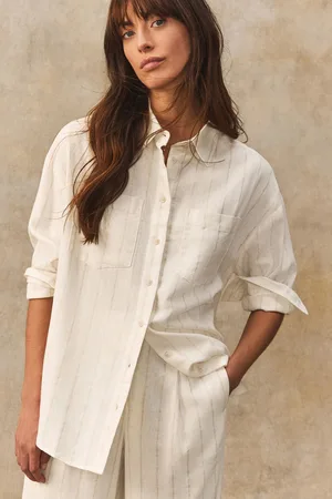 Next Long Sleeved Striped Shirt With Linen44