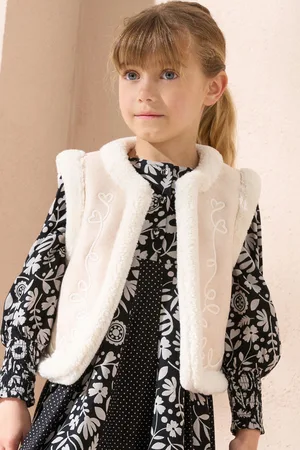 Angel & Rocket Leonie ivoorkleurige bodywarmer van schapenvacht11