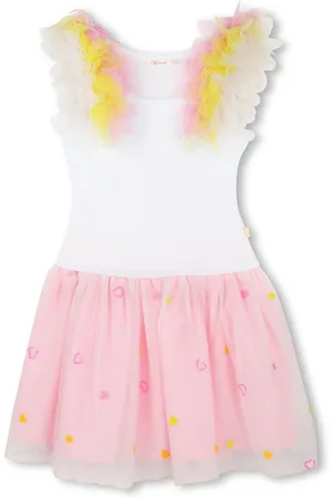 Billieblush Pink Mesh Tulle Party Dress With Ruffle Sleeve Detail116122cm