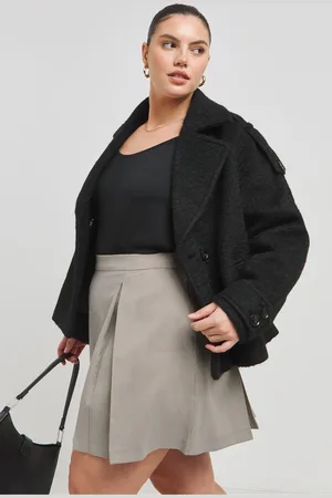 Simply Be Pleated Brushed Check Mini Skirt42
