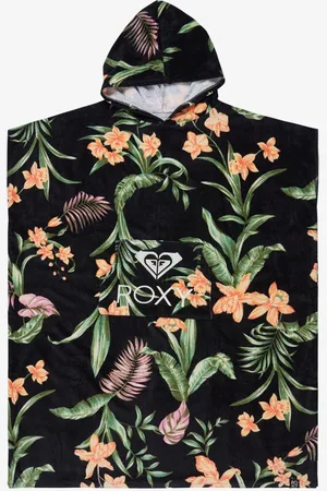 Roxy Stay Magical Print Logo Hooded 100% Cotton Poncho Toweleen