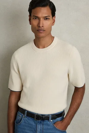 Reiss Rafferty Rib Knit Tipped T-ShirtXL