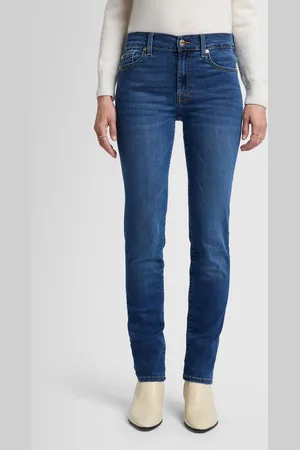 7 for all Mankind Mid Blue Roxanne Mid Rise Slim Leg Jeans29 R
