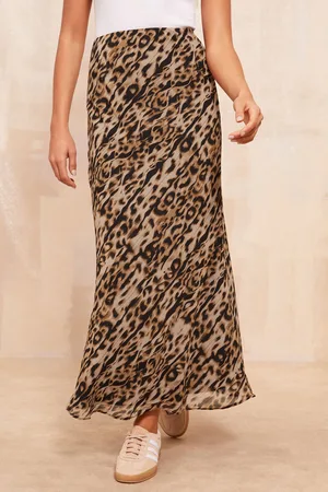 Friends Like These Animal Print Chiffon Bias Maxi SkirtEU 40 (UK 12)