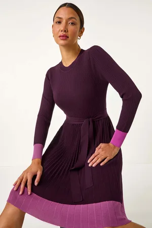 Roman Contrast Border Knitted Stretch Dress44