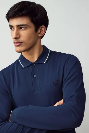 Fred Perry Mens Blue 100% Cotton Twin Tipped Polo ShirtM