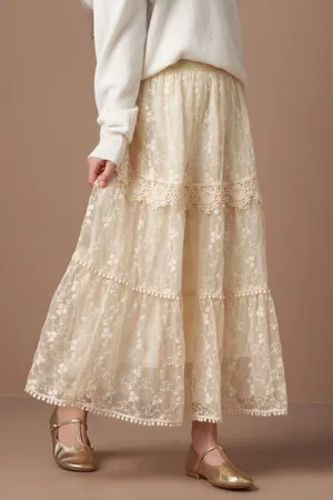 Angel & Rocket Anya Lace Mesh Midi Skirt11 Jaar (146cm)
