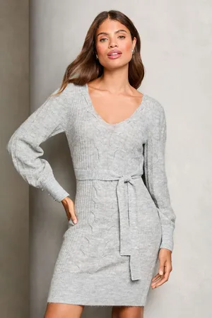 Lipsy London V-Neck Cable Knitted Dress42
