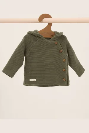 HOMEGROWN 100% Cotton Organic Double Knit Wrap Hooded CardiganTot 3 maanden (50