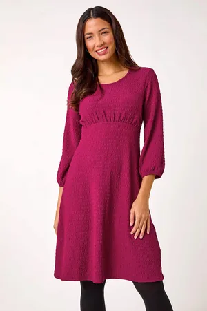 Roman Textured Empire Waist Short Dress40