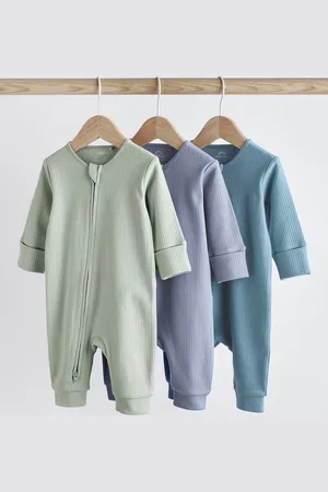 Next Verpakking van 3 babypyjama van 100% katoen met rits (0
