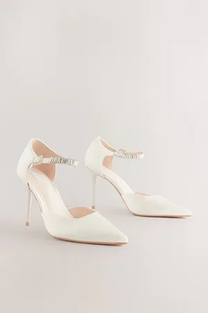 Next Forever Comfort Wedding Point Toe Jewel Ankle Strap Bridal Heelseu375