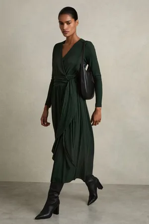 Reiss Madeline Jersey Wrap-Tie Midi Dress38