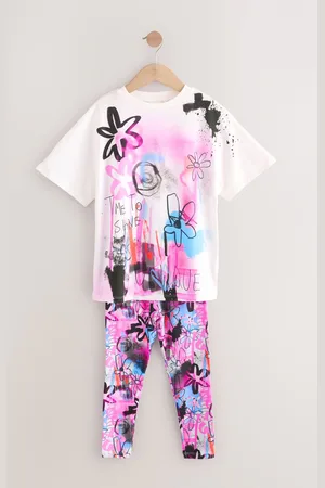 Next Graffiti T-Shirt And Sport Leggings Set (3-16yrs)104110cm