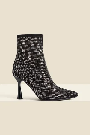 Sosandar Sparkle Flared Heel Sock BootsEU 36 (UK 3)