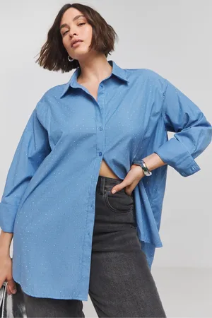 Simply Be Oversized Embellished Striped Shirt38