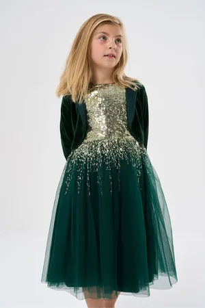 MISS Sequin Waterfall Dress With Faux Fur Bolero Outfit Set6