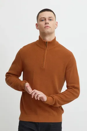 Blend 100% Cotton Quarter Zip Knitted Sweat JumperXXL