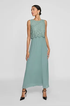 VILA Sleeveless Lace Maxi Occasion Dress38