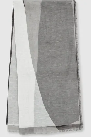 Reiss Audrey Linen-Blend Printed ScarfEén