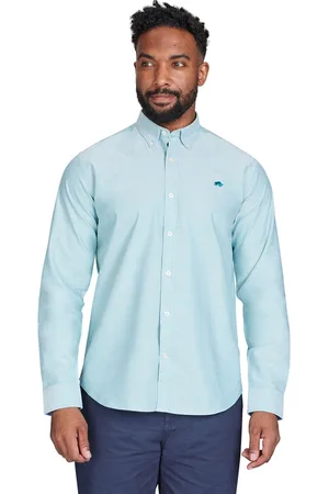 Raging Bull Green Long Sleeve Classic Oxford 100% Cotton ShirtL