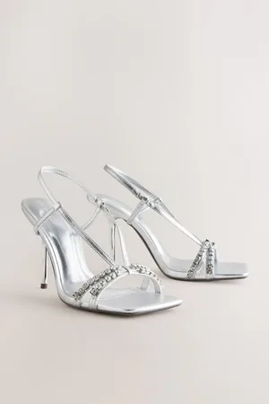 Next Forever Comfort Square Toe Jewel Detail Sling Back Sandal Shoeseu42