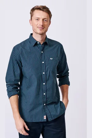 Aubin Blue Gladstone Poplin 100% Cotton ShirtXXL