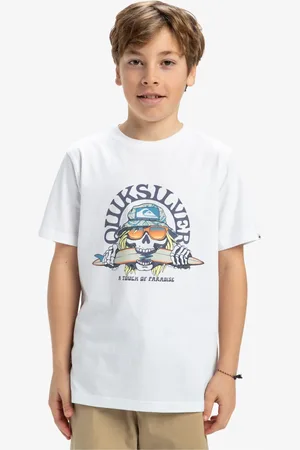 Quiksilver Youth Skull Feast Short Sleeve Graphic Logo 100% Cotton T-Shirt128134cm