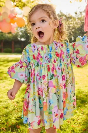 Next Shirred Puff Sleeve Dress (3mths-8yrs)104110cm