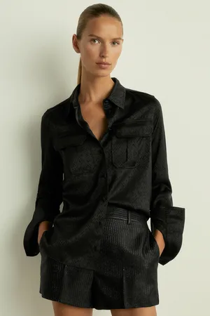 Reiss Hettie Herringbone-Jacquard Satin Shirt32