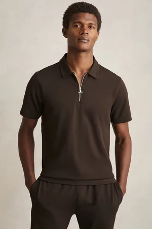 Reiss Albany Textured Half-Zip Polo ShirtXL