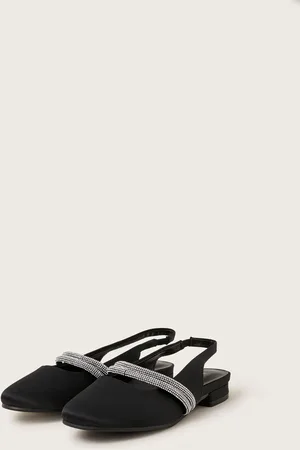 Monsoon Satijnen slingback lage schoenen met diamantvormige bandjesuk7eu24