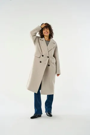 ONLY Boucle Double Breasted Longline Coat40-42
