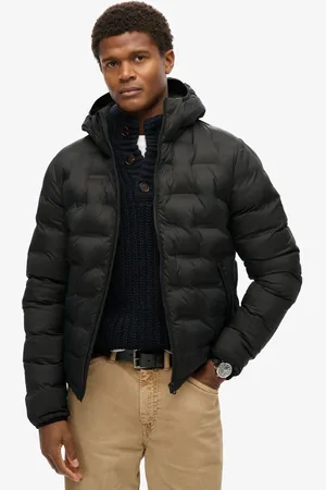 Superdry 100% katoenen gestikt pufferjack met capuchonXXL