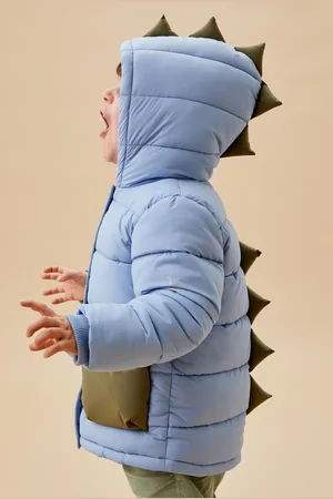 Mori Blue Recycled 3 In 1 Cosy Dinosaur Coat to Gilet2