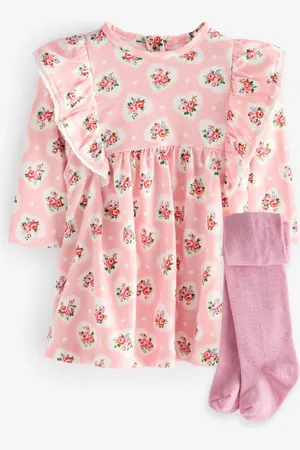 Next Cath Kidston Baby Jersey 100% Cotton Dress with Tights6268cm