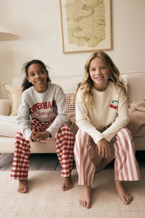 Next 100% Cotton Woven Stripe Pyjamas 2 Pack (3-16yrs)10 Jaar (140cm)