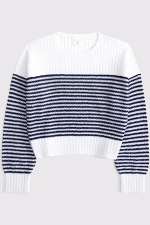 Abercrombie & Fitch Grey Crew Neck Stripe Knitted Jumper15