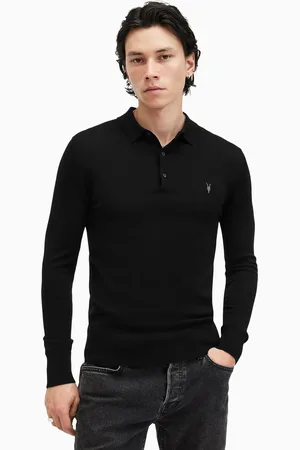 AllSaints AllSaints Mode Merino Longsleeve Polo ShirtS