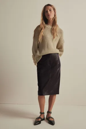 Next Faux Leather Knee Skirt38 XL Tall