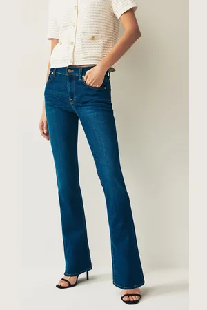 7 for all Mankind Donkerblauw Bair Eco bootcut jeans met wassing en uitlopende pijpen26 R