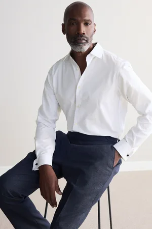 Next Signature Textured 100% Egyptian Cotton Trimmed Shirt155in
