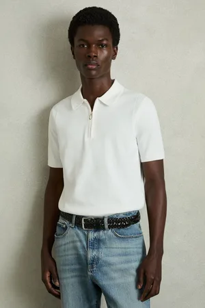 Reiss Berkley Cotton Half-Zip Knitted Polo Shirtxlarge