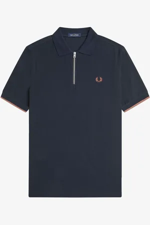 Fred Perry Crêpe piqué poloshirt met rits bij de hals