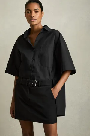 Reiss Alice Cotton Woven Belted Shirt Dress42