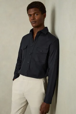 Reiss Whisper Stretch-Cotton Twill Twin-Pocket OvershirtXS