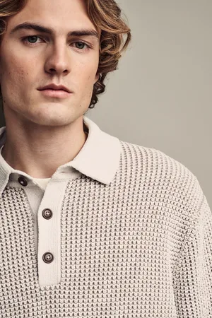 Next Relaxed Fit Chenille Texture Polo ShirtM